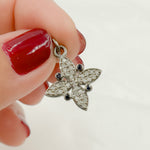 Load image into Gallery viewer, DC218. Diamond Sterling Silver Flower Pendant with Gemstone