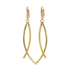 Load image into Gallery viewer, 14K Solid Gold Smooth and Textured Tube Hollow Dangle Leverback Earrings