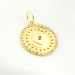 Load image into Gallery viewer, 14K Solid Gold Diamond Circle with Heart Charm. GDP435