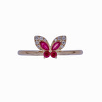 Load image into Gallery viewer, RFA19695RU. 14K Solid Gold Diamond and Ruby Ring