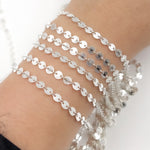 Load image into Gallery viewer, 957LSS. Sterling Silver Textured Disc Chain