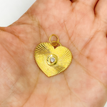 Load image into Gallery viewer, 14K Solid Gold with Diamonds Heart Shape Charm. GDP98