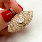 Load image into Gallery viewer, DP294. Diamond Sterling Silver Eye Pendant with Gemstone