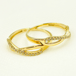 Load image into Gallery viewer, 14K Solid Gold Infinity Diamond Ring.