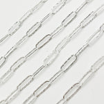 Load image into Gallery viewer, Y80FDCSS. Sterling Silver Flat Textured Paperclip Chain