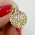 Load image into Gallery viewer, Shop 14K Gold Diamond Circle Charm