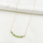 Load image into Gallery viewer, NFE71566. 14K Solid Gold Diamond and Gemstone Flower & Baguette Necklace