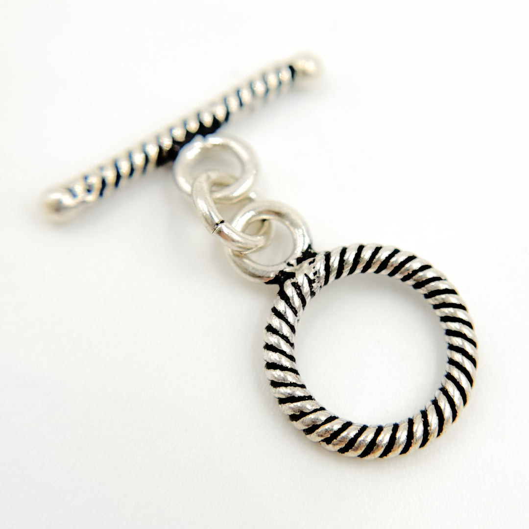 White Sterling Silver Toggle Clasp