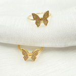 Load image into Gallery viewer, 14K Solid Gold Diamond Butterfly Ring