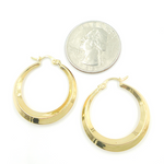 Load image into Gallery viewer, GER131. 14K Solid Gold Hollow Hoop Earrings
