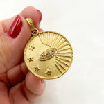 Load image into Gallery viewer, DP694. Diamond Sterling Silver Round Eye Pendant with Gemstone