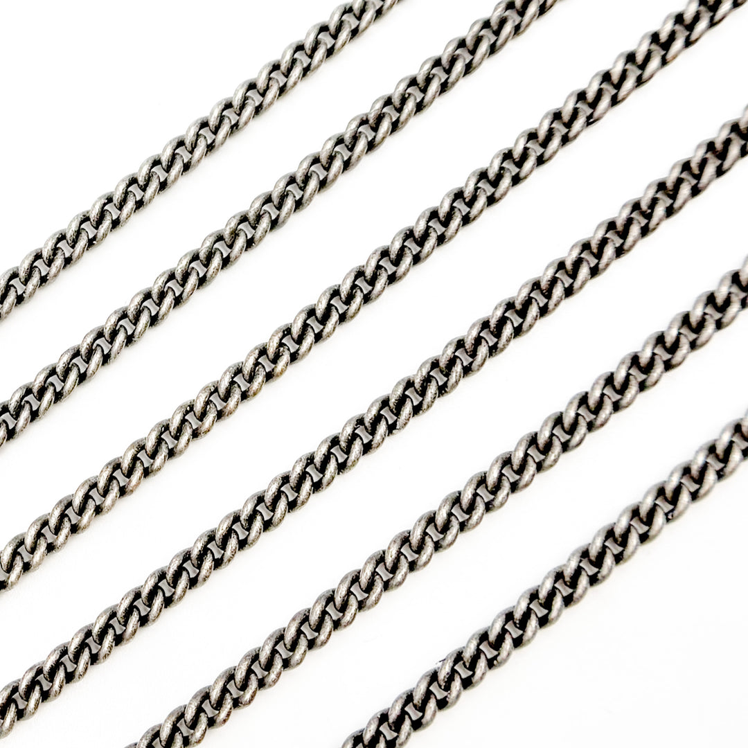 Buy Now Silver Oxidized Curb Chain