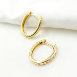 Load image into Gallery viewer, EHC56536. 14K Solid Gold Diamond Oval Hoops