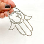 Load image into Gallery viewer, DP07. Diamond & Sterling Silver Hamsa Pendant with OM Symbol