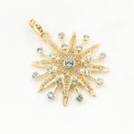 Load image into Gallery viewer, Diamond Sterling Silver Star Pendant with Gemstone
