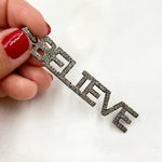 Load image into Gallery viewer, DP580. Diamond Sterling Silver Believe Pendant