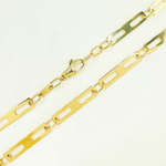 Load image into Gallery viewer, 14K Solid Yellow Gold Mirror Flat Rectangle Link Chain