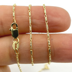 Load image into Gallery viewer, 14K Solid Gold Diamond Cut Bar Chain