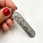 Load image into Gallery viewer, DP133. Diamond Sterling Silver Long Oval XOXO Pendant