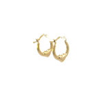 Load image into Gallery viewer, GER172. 14k Solid Gold Hollow Heart Hoops