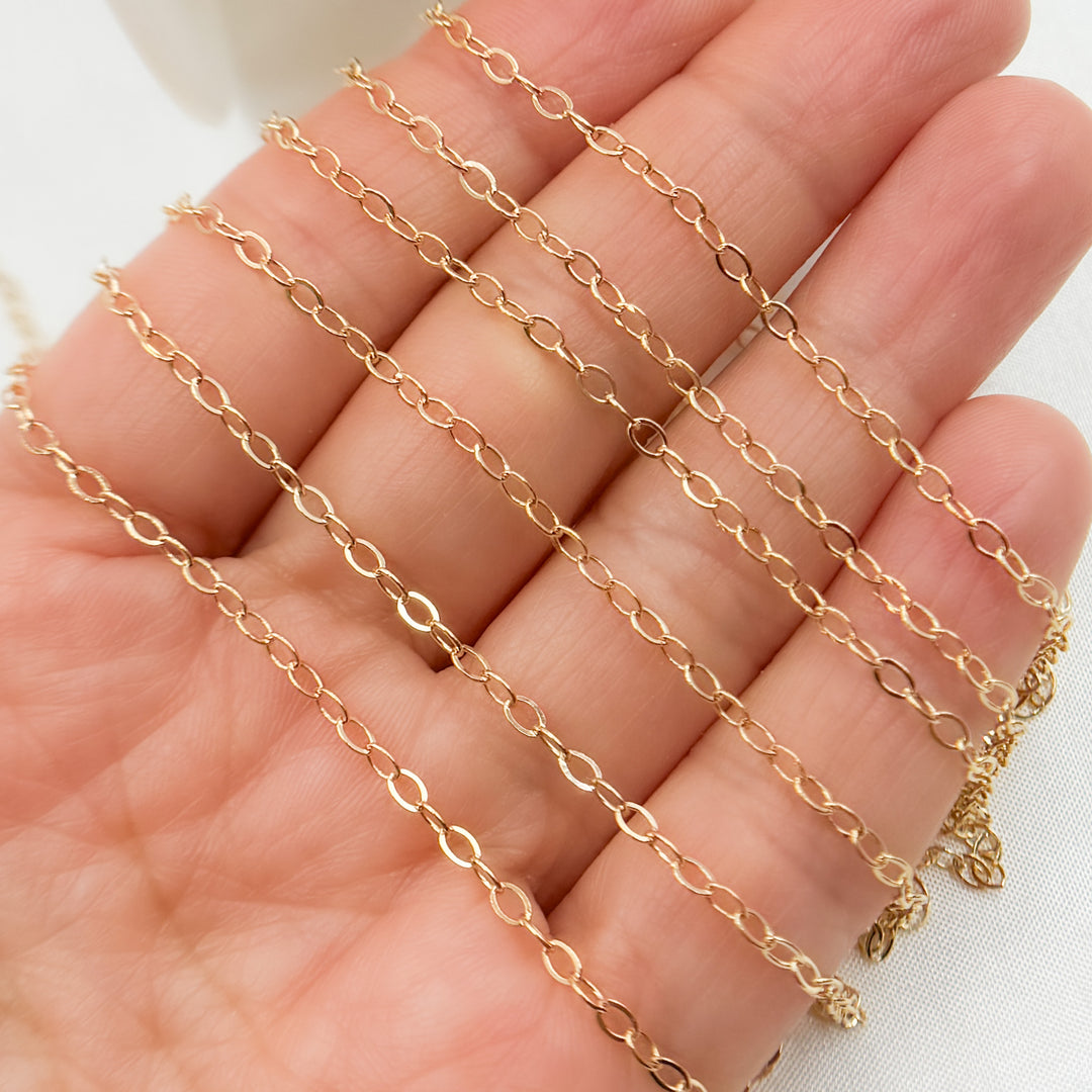 1512FGF. Gold-Filled Flat Oval Link Chain