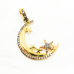 Load image into Gallery viewer, DP707. Diamond Sterling Silver Moon & Star Pendant