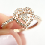 Load image into Gallery viewer, 14K Solid Gold Diamond Heart Ring.