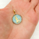 Load image into Gallery viewer, Sterling Silver Round Virgo Zodiac Enamel Pendant
