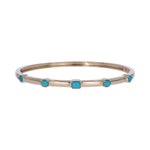 Load image into Gallery viewer, BNZ68726. 14K Solid Yellow Gold Diamond and Turquoise Bangle