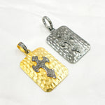 Load image into Gallery viewer, DP302. Diamond Sterling Silver Rectangle Cross Pendant