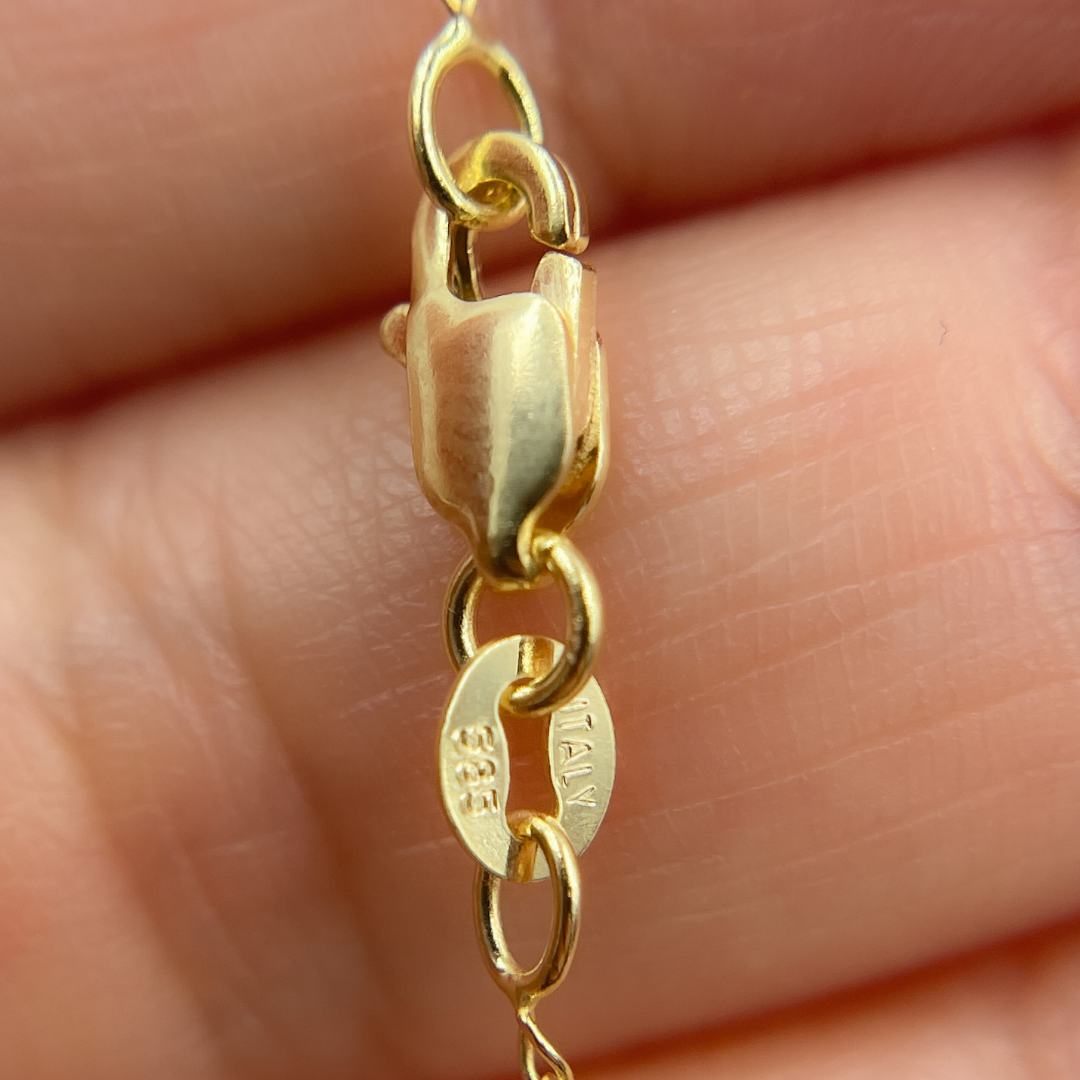 14K Solid Gold Long Curb Chain