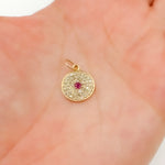 Load image into Gallery viewer, 14K Gold Diamond Circle Charm