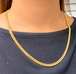 Load image into Gallery viewer, 14K Solid Yellow Gold Flat Link Necklace