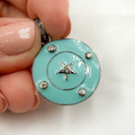 Load image into Gallery viewer, DP793A. Diamond Sterling Silver Round Star Enamel Pendant