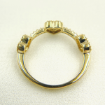 Load image into Gallery viewer, 14K Solid Yellow Gold Diamond Hearts Band Ring.