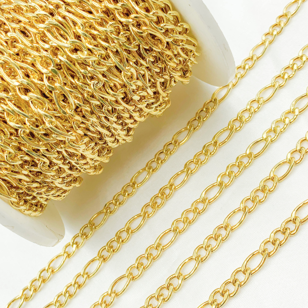 Y61GP. Gold Plated 925 Sterling Silver Figaro Chain