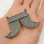 Load image into Gallery viewer, DC051. Diamond Sterling Silver Double Horn Connector