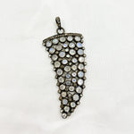 Load image into Gallery viewer, DSP029. Diamond Silver Gemstone Horn Pendant