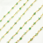 Load image into Gallery viewer, Coated Green Quartz Gold Plated Wire Chain. CQU36
