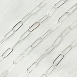Load image into Gallery viewer, Sterling Silver Paperclip Flat Link Chain