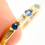 Load image into Gallery viewer, 14K Solid Gold Diamond & Blue Sapphire Ring.