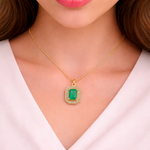 Load image into Gallery viewer, GDP410. 14K Solid Gold Diamond Rectangle Charm