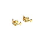 Load image into Gallery viewer, ER415221Y. 14k Solid Gold Diamond Stars Stud Earrings