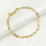 Load image into Gallery viewer, 568/697/G Bracelet. 14K Yellow Gold Hollow Flat Paperclip Bracelet