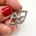 Load image into Gallery viewer, Diamond Sterling Silver Pendant with Gemstone