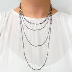 Load image into Gallery viewer, Black Rhodium Sterling Silver Bead Satellite Necklace