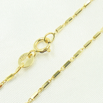 Load image into Gallery viewer, 14k Solid Yellow Gold Diamond Cut Bars Link Chain