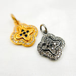 Load image into Gallery viewer, DC389. Diamond Sterling Silver Flower Charm with Gemstone