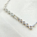 Load image into Gallery viewer, NFB71571. 14K Solid Gold Bar Shaped Diamond Necklace