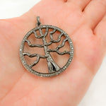 Load image into Gallery viewer, DP091. Diamond Silver Round Tree Pendant